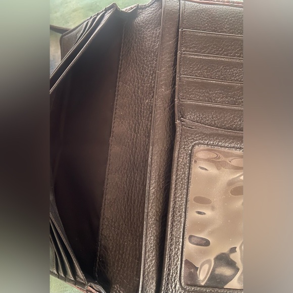 Brighton Brown Leather Mini Croc Embossed Flap Crossbody Bag Organizer Purse - Picture 11 of 15